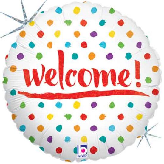 18 inch foil BT Holographic Welcome Dots