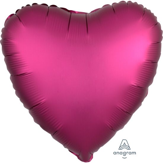 18 inch foil Anagram Foil Solid Colour Heart 45cm Satin Luxe Pomegranate