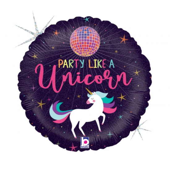 18 inch foil Betallic Unicorn Party