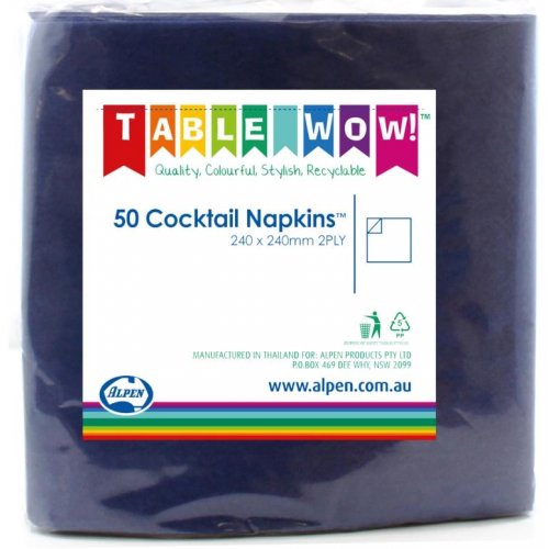 Dark Blue Cocktail Napkin 24x24cm 2ply P50