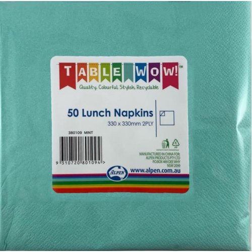 Mint Lunch Napkin 33x33cm 2ply P50