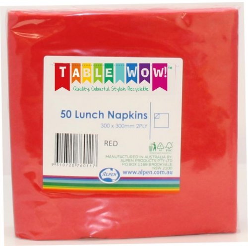 Red Lunch Napkin 33x33cm 2ply P50