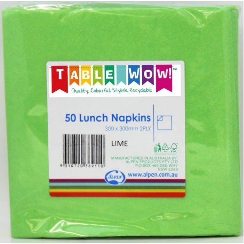 Lime Green Lunch Napkin 33x33cm 2ply P50