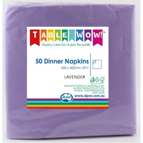 Lavender Dinner Napkin 40x40cm 2ply P50