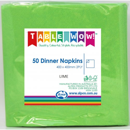 Lime Green Dinner Napkin 40x40cm 2ply P50