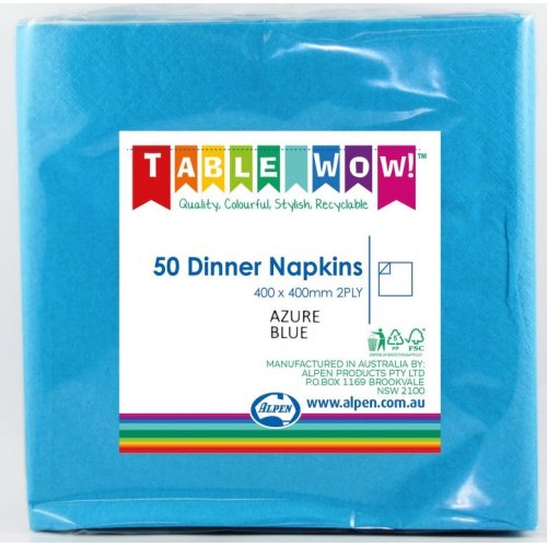 Azure Blue Dinner Napkin 40x40cm 2ply P50