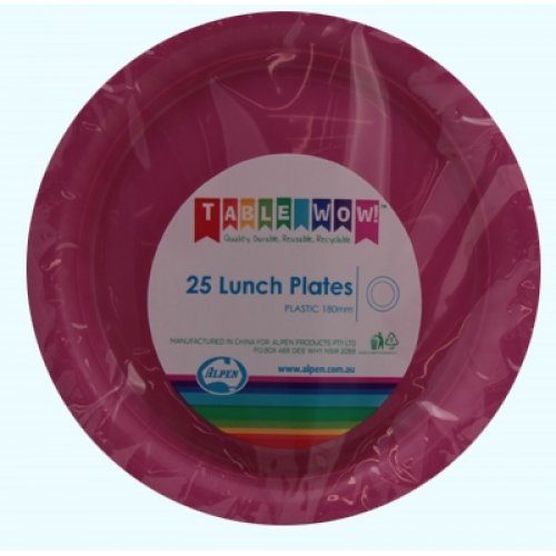 Plastic Magenta Lunch Plate P25 180mm