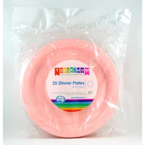 Plastic Light Pink Dinner Plate P25 230mm