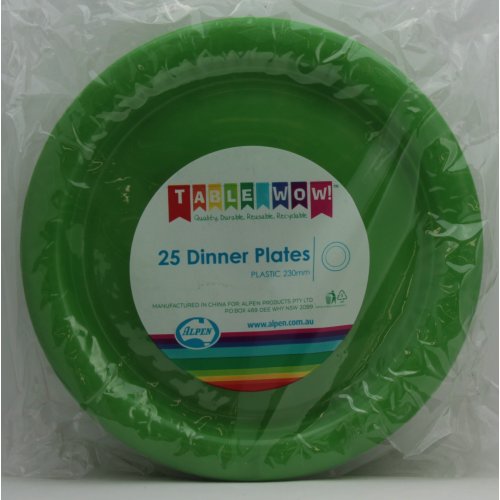 Plastic Lime Green Dinner Plate P25 230mm