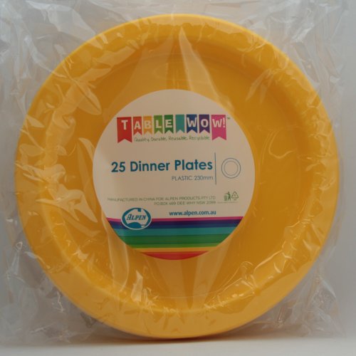 Plastic Yellow Dinner Plate P25 230mm