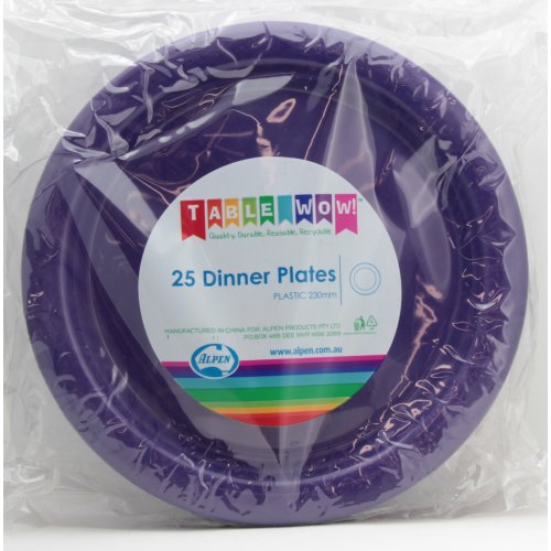 Plastic Purple Dinner Plate P25 230mm