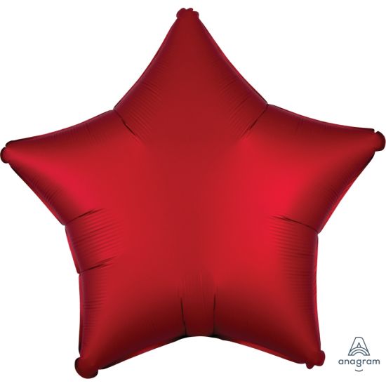 18 inch foil Anagram Foil Solid Colour Star 45cm Satin Luxe Sangria