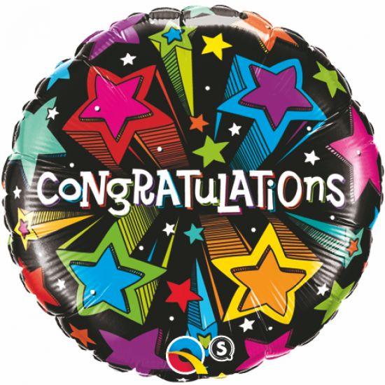 18 inch foil Qualatex Congratulations Shooting Stars