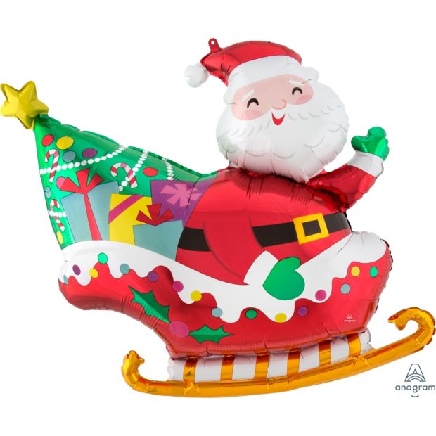 Anagram Foil Supershape Xmas Santa's Sleigh (76cm x 71cm)