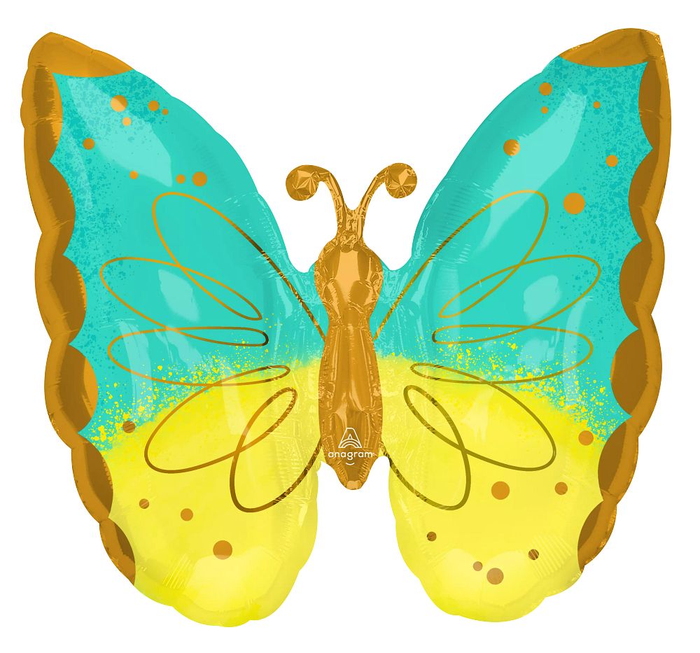 Anagram SuperShape Mint and Yellow Butterfly (63cm x 63cm)