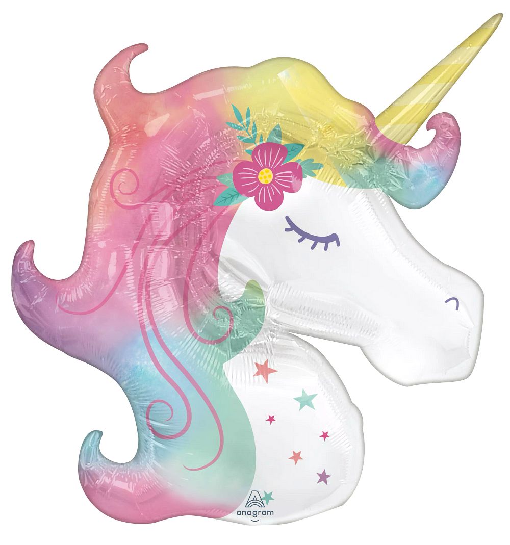 Anagram Foil SuperShape Enchanted Unicorn head (83cm x 73cm)