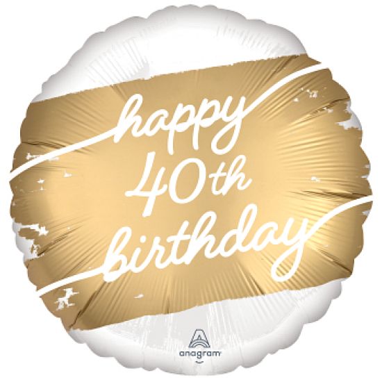 18 inch foil Anagram Golden Age Happy 40th Birthday