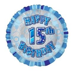 18 inch Foil unique 15th birthday blue