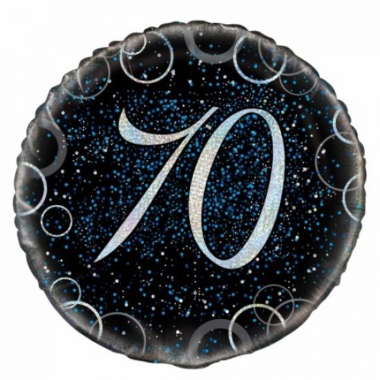 18 inch foil Unique Black and silver 70th Birthday