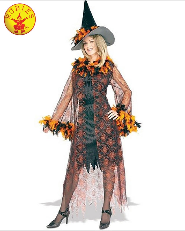 FEATHERED WITCH COSTUME - SIZE L,  ADULT, Halloween, Rubies