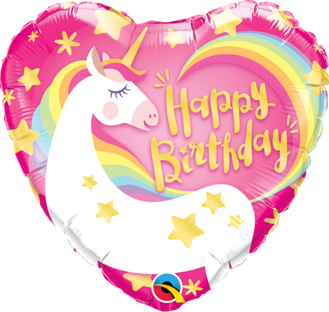 18 inch foil Qualatex Happy Birthday Magical Unicorn