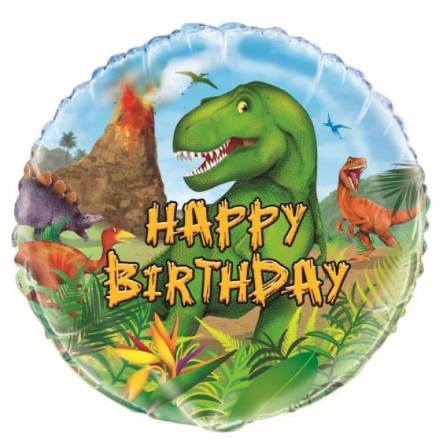 18 inch Foil Unique Foil 45cm Happy Birthday Dinosaur 1