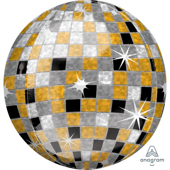 Orbz 40cm Gold Silver Black Disco Ball