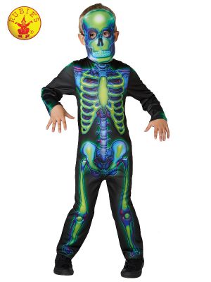 NEON SKELETON GLOW IN THE DARK COSTUME, CHILD, Halloween Rubies