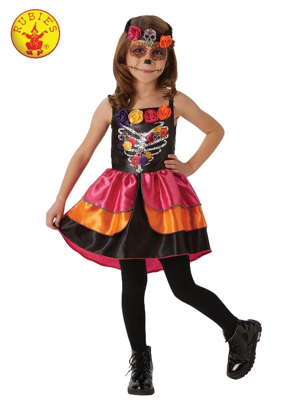 SUGAR SKULL DAY OF THE DEAD COSTUME, CHILD, Halloween, Rubies