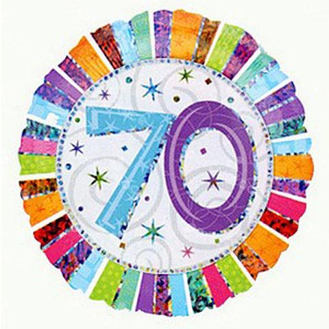 18 inch foil Anagram 70th BIRTHDAY colour