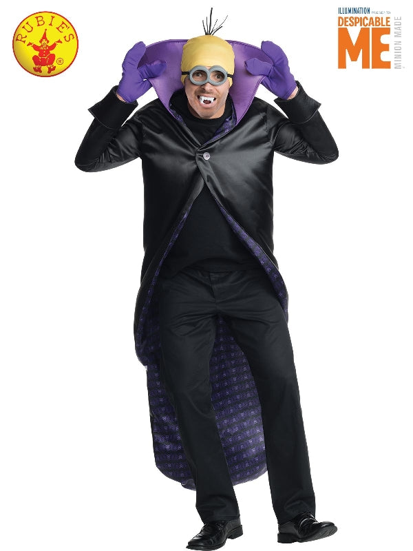 MINION DRACULA COSTUME, ADULT, Halloween, Rubies, Mens standard Chest 97-107cm Waist 76-86cm Pant Inseam 84cm