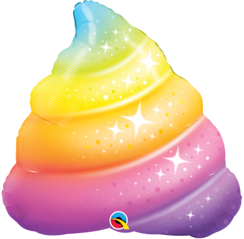 Qualatex Foil 76cm SuperShape Rainbow Poop Sparkles