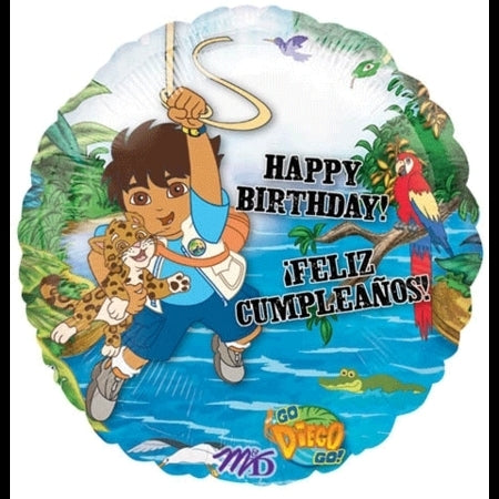 18 inch foil Anagram Licensed go diego go happy birthday