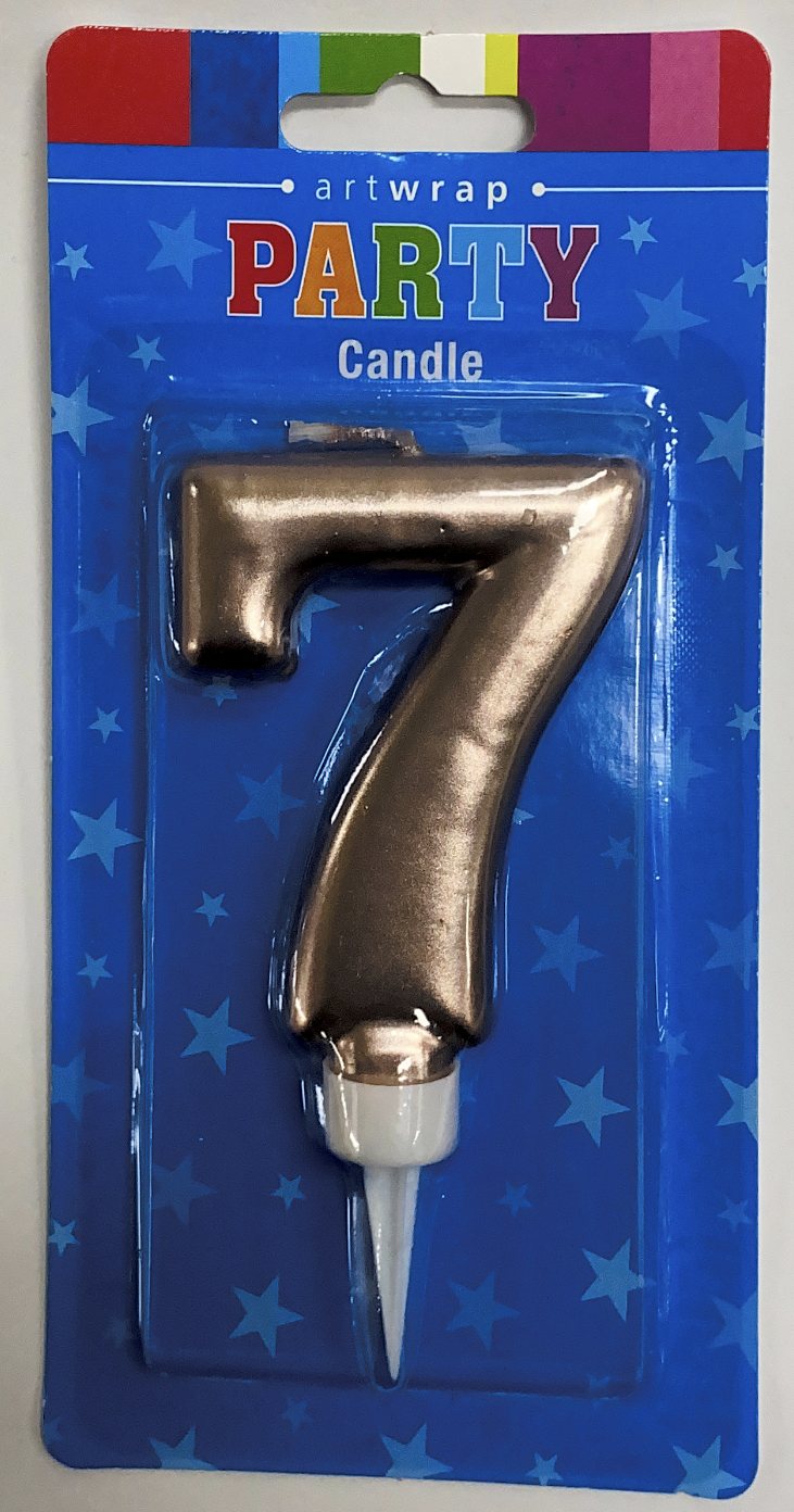 Number 7 Candle (rose gold)