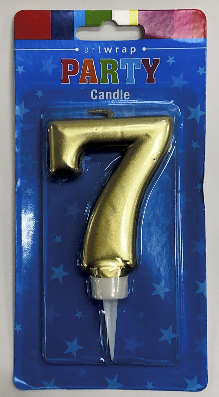 Number 7 Candle (gold)