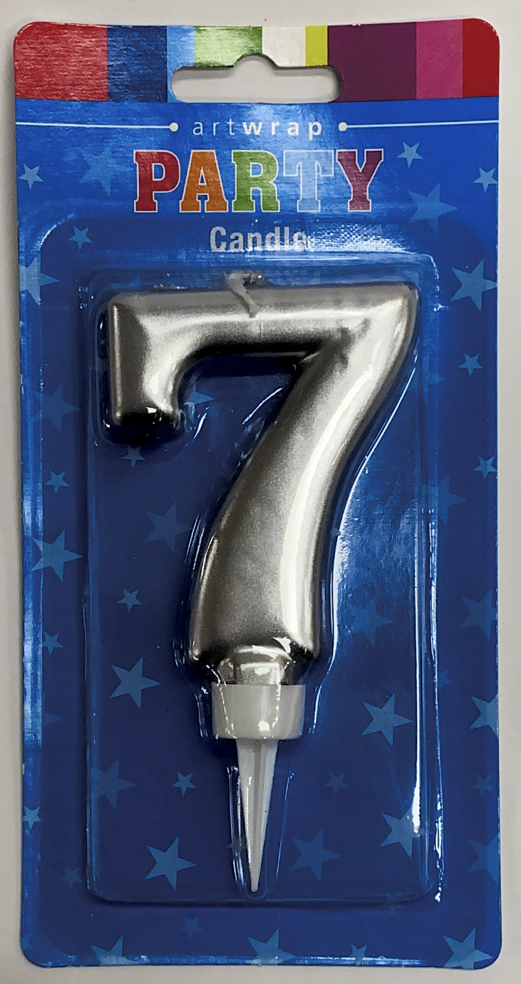 Number 7 Candle (silver)