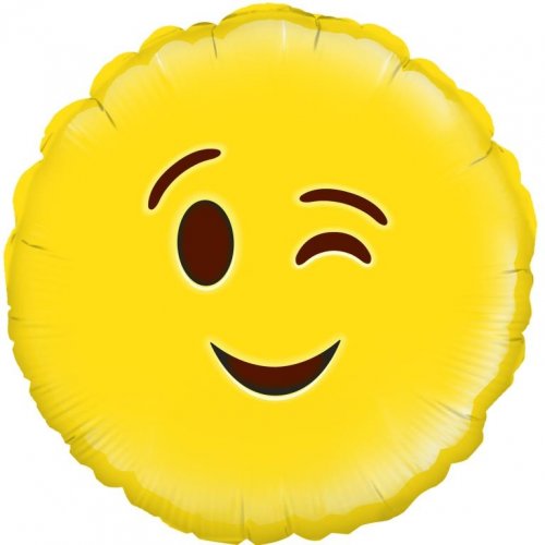 18 inch foil Emoji Winking pack1 Oaktree