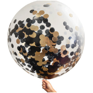 Latexballoon 90cm Giant Confetti inflated with helium 3