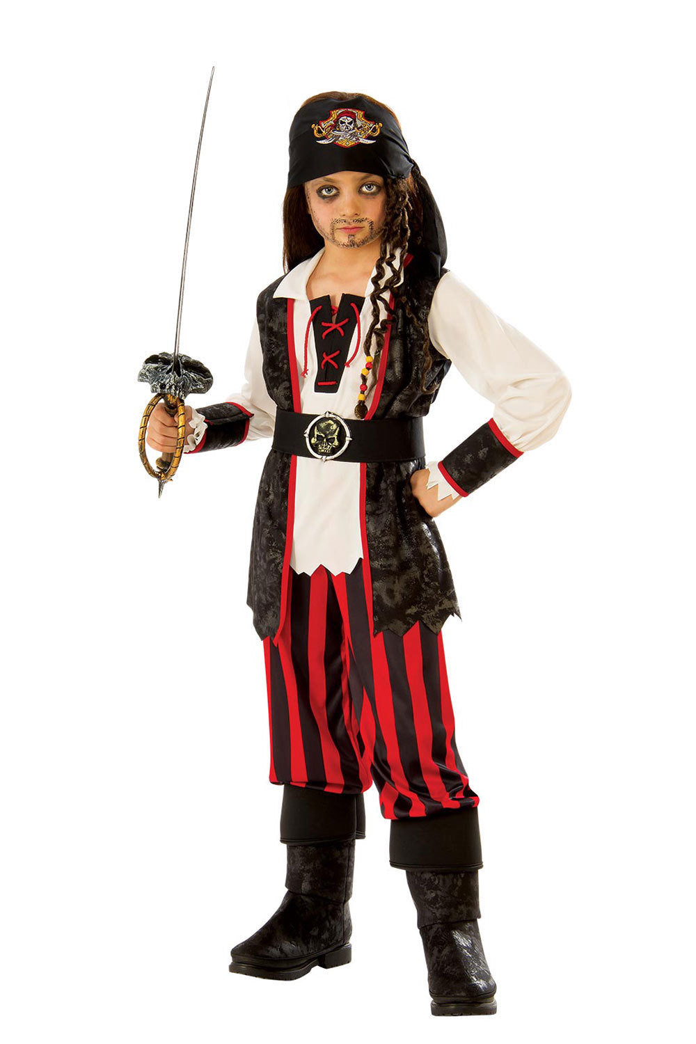 Boy Pirate COSTUME, CHILD, Halloween, Rubies, Large 8-10yrs Height 142-152cm Waist 79-86cm