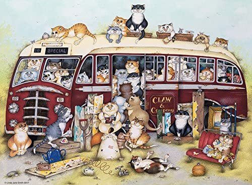 Ravensburger Puzzle - Crazy cats on the Coach Trip 500pc