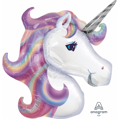 Supershape Foil Unicorn Head Pastel (83cm × 73cm)