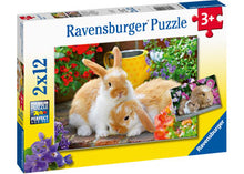 Load image into Gallery viewer, Ravensburger Puzzle - Guinea Pigs &amp; Bunnies 2x12 pieces 3+ yrs
