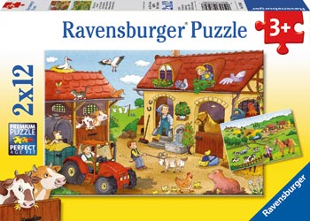 Ravensburger Puzzle - Working on the Farm 2x12 pieces 3+ yrs