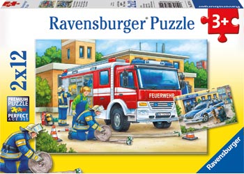 Ravensburger Puzzle - Police and Firefighters 2x12 pieces 3+ yrs