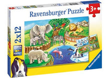 Load image into Gallery viewer, Ravensburger Puzzle - Animals In The Zoo 2x12 pieces 3+ yrs
