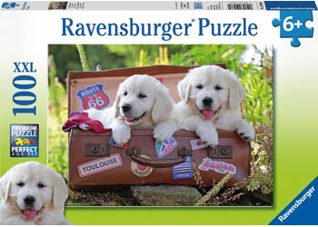 Ravensburger Puzzle - Travelling Puppies 100pc 6 yrs+